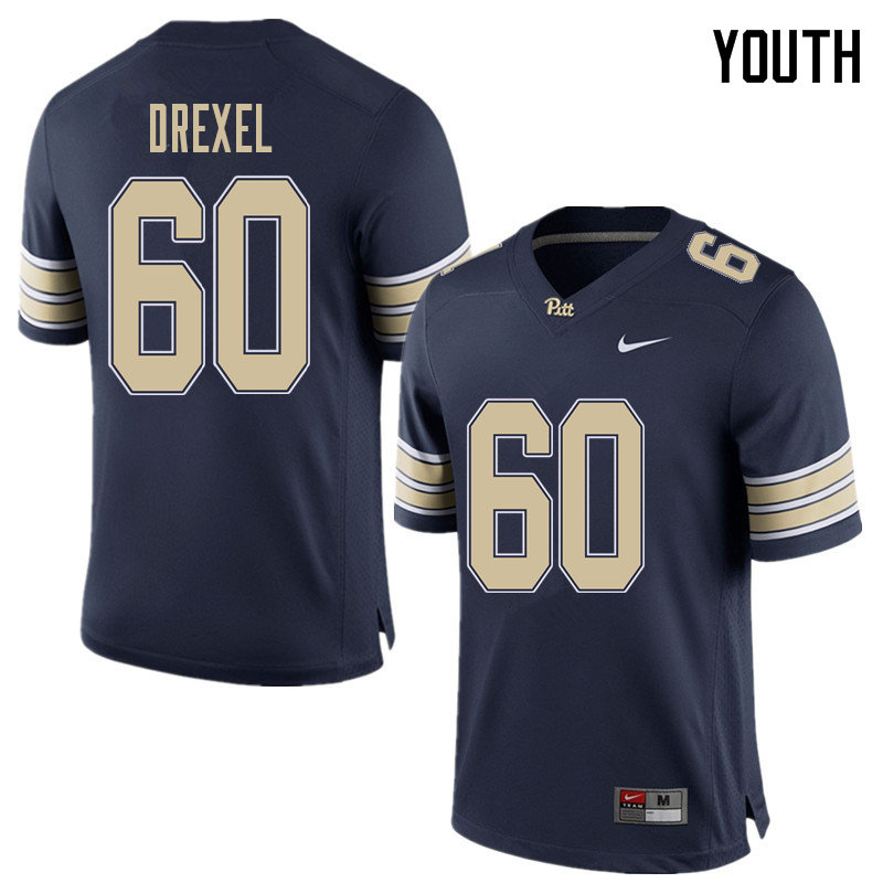 Youth #60 Owen Drexel Pittsburgh Panthers College Football Jerseys Sale-Home Blue